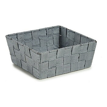 Korg Kipit Grå Polyester Tyg Flätning 18 x 8 x 21 cm 21 x 8 x 18 cm