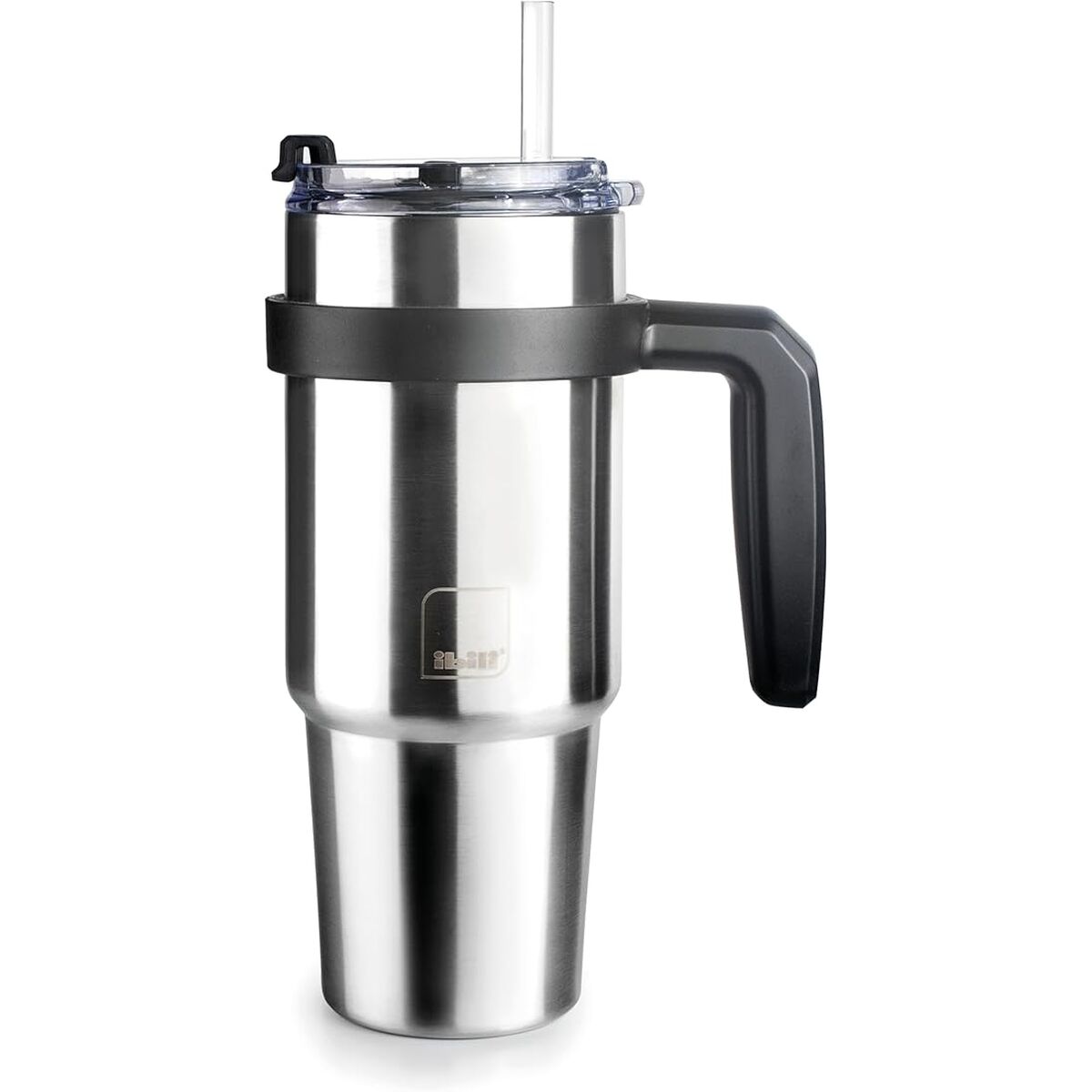 Mugg med handtag Ibili 669006 Grå Rostfritt stål 580 ml