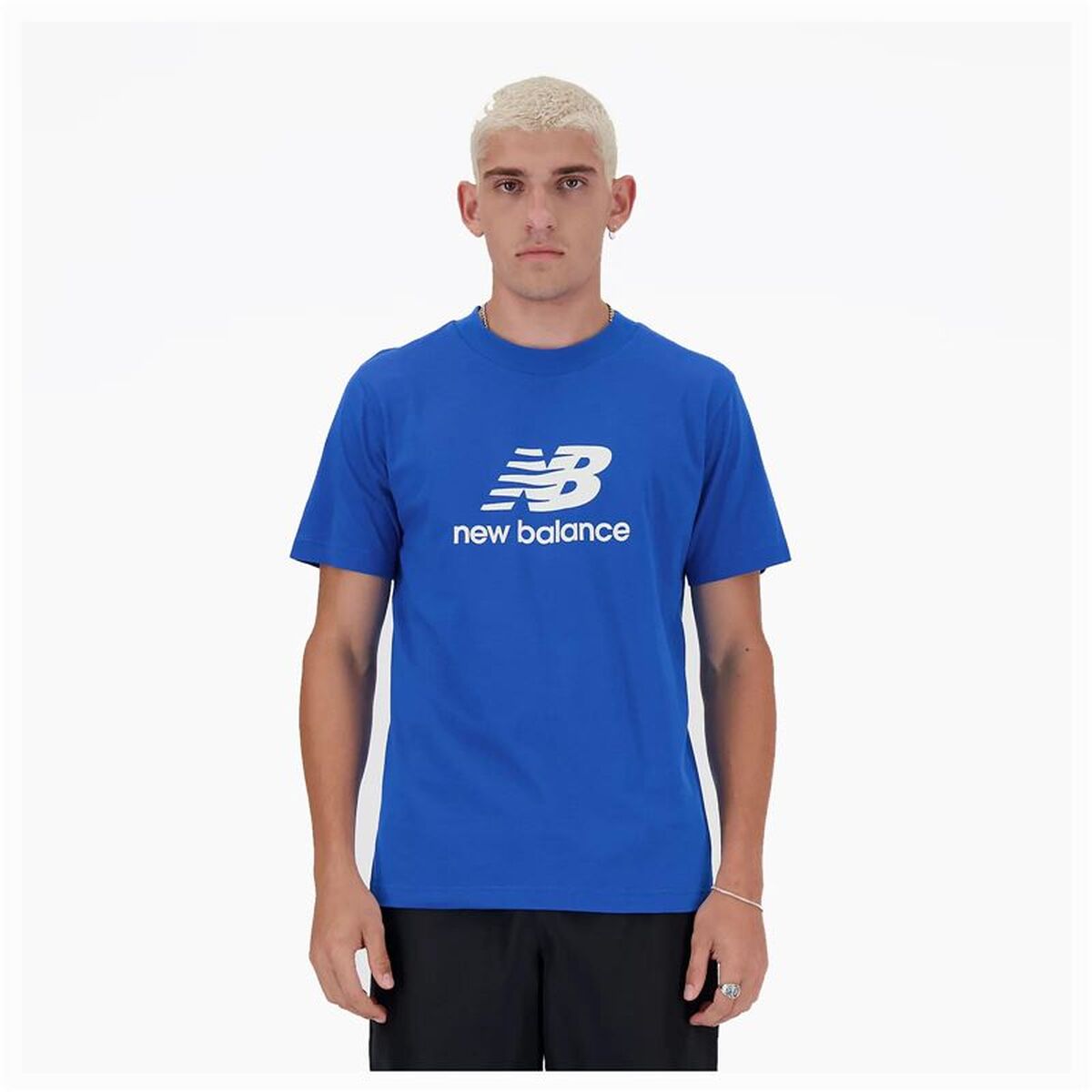 T-shirt med kortärm Herr New Balance Sport Essentials Logo Blå