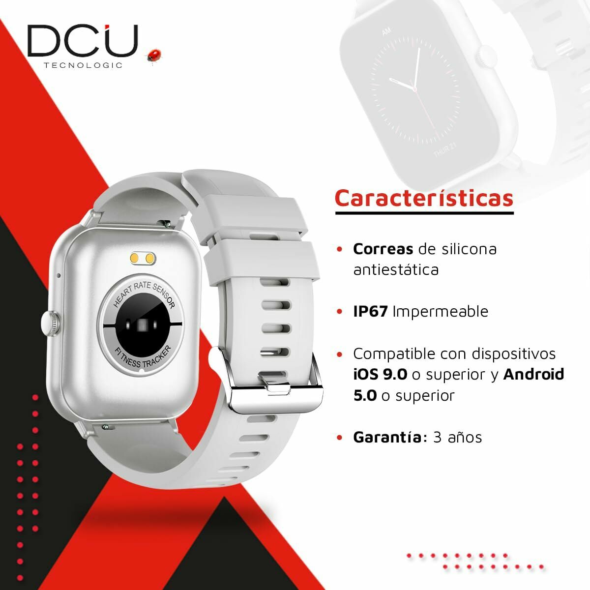 Smartklocka DCU CURVED GLASS PRO 1,83" Grå - 3