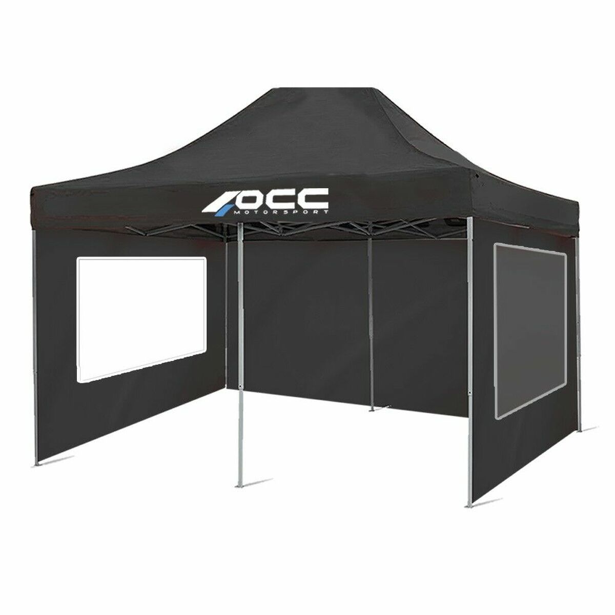 Tältvägg OCC Motorsport OCCCARP31 Racing Svart Polyester 420D Oxford 3 x 2 m Fönster 2 antal