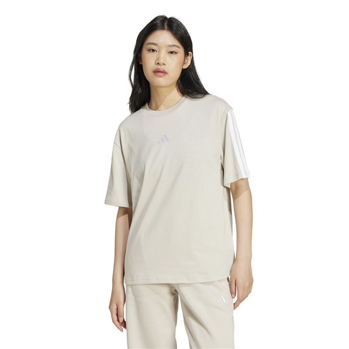 T-shirt med kortärm Dam Adidas Beige - 2