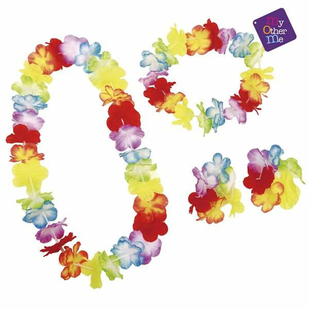 Set med accessoarer till finklädsel My Other Me Multicolour Hawaiianska M - 2