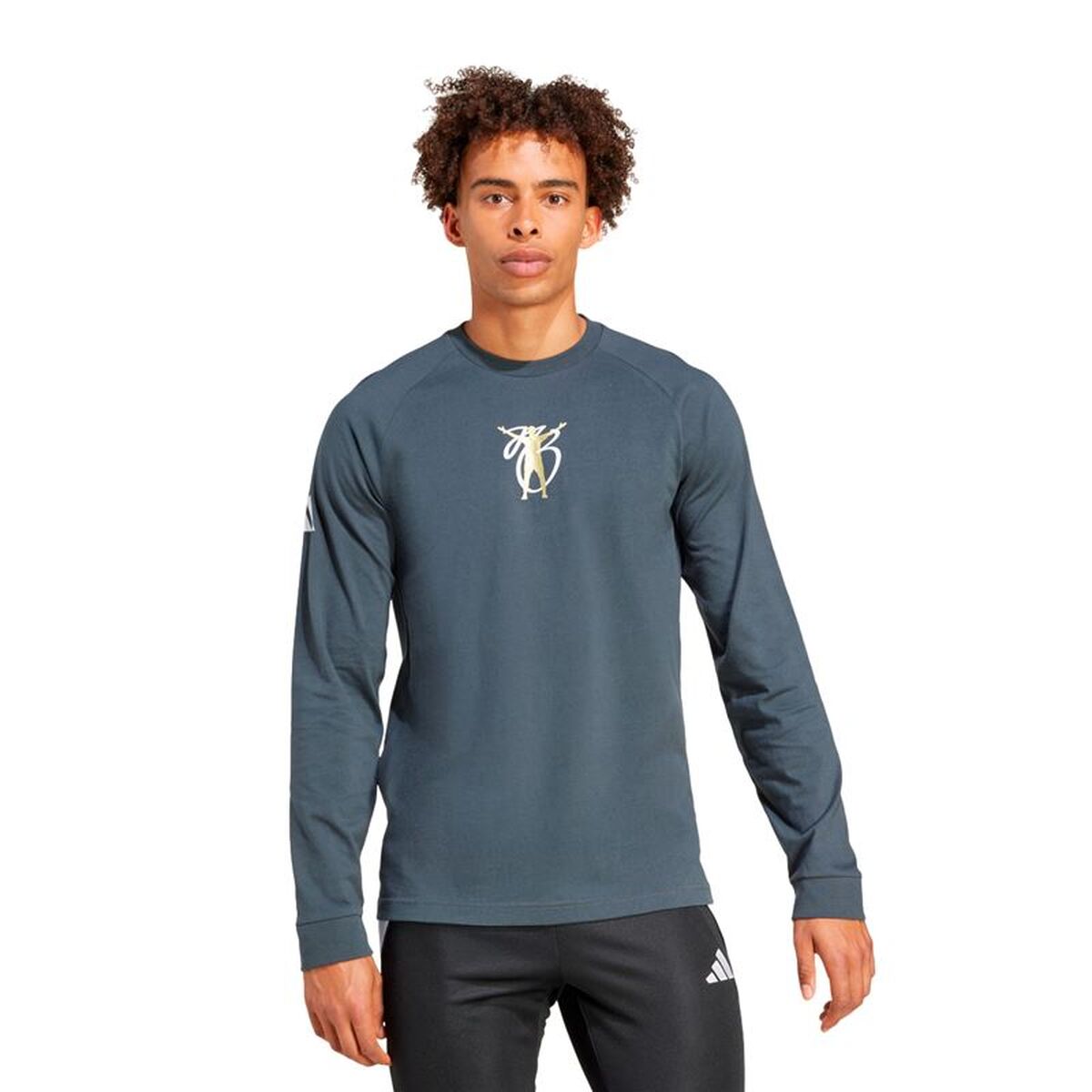 T-shirt med lång ärm Herr Adidas JM9351 Mörkgrå (XS) - 2