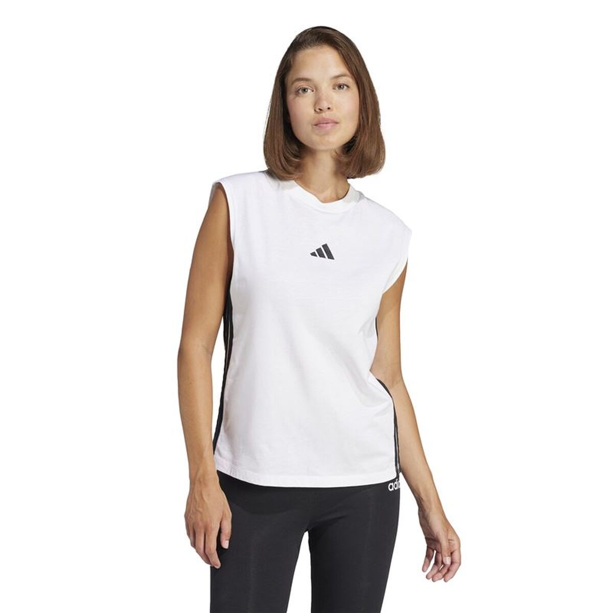 T-shirt med kortärm Dam Adidas JD4985 Vit (M) - 2