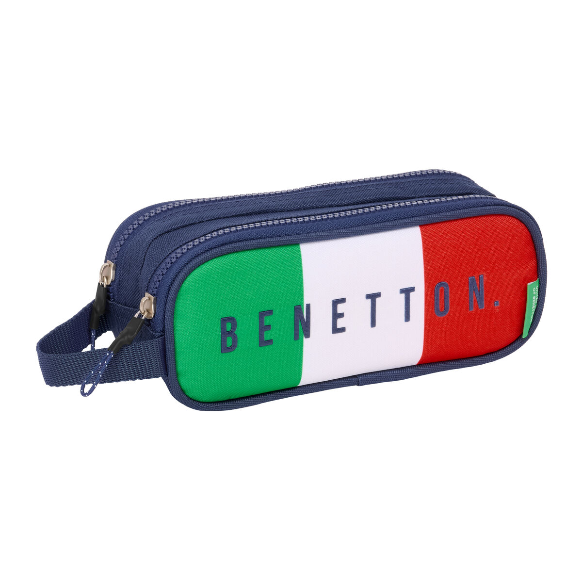 Dubbel bär-allt Benetton Flag Marinblå 21 x 8 x 6 cm