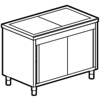 Passagerarstolens övre aggregat med härdat glas i stängda skåp, l=1500 mm, 4x GN 1/1