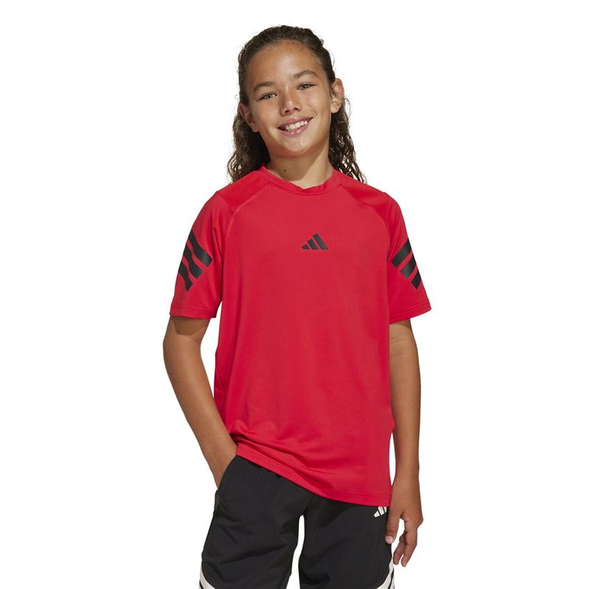 Barn T-shirt med kortärm Adidas All Sports Svart Röd - 2