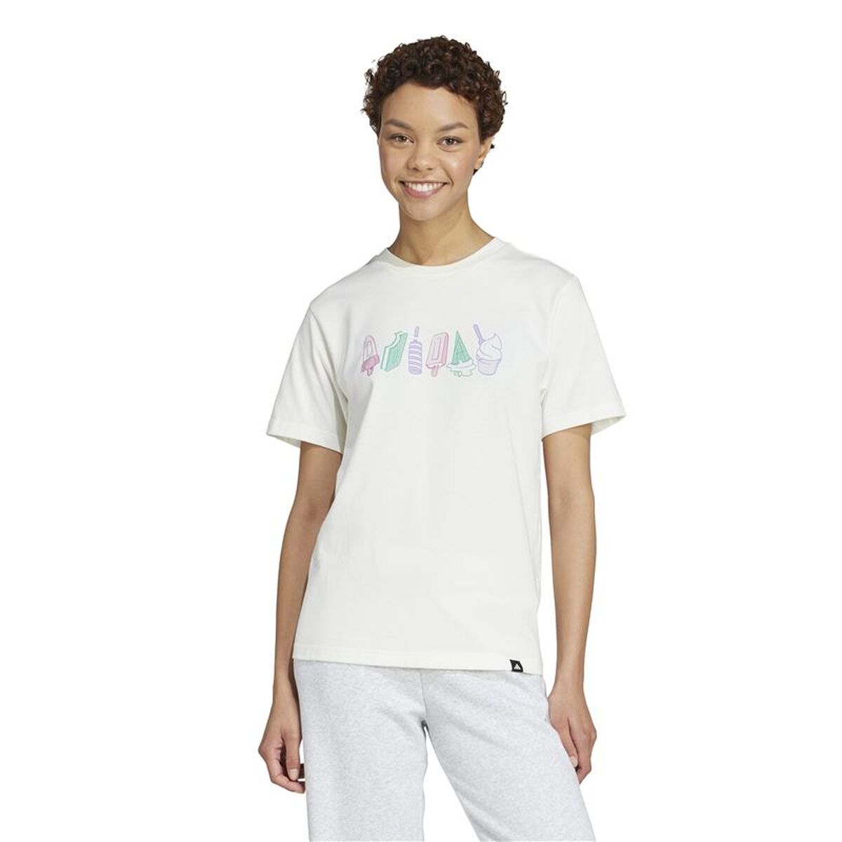 T-shirt med kortärm Dam Adidas Vit - 2