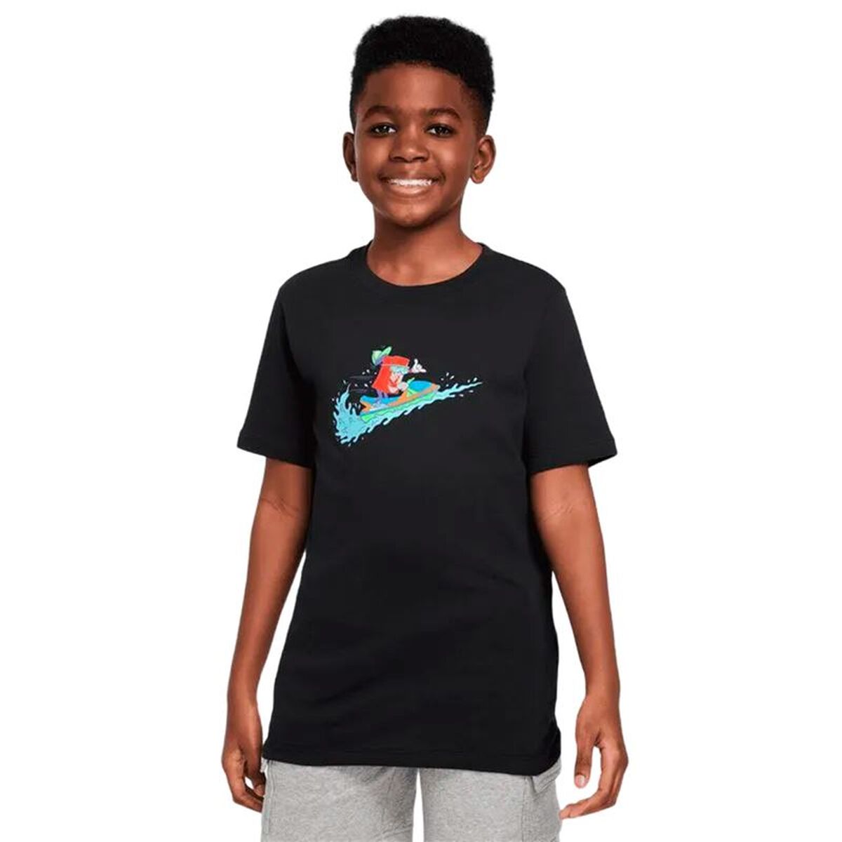 Barn T-shirt med kortärm Nike Sportswear Big Svart
