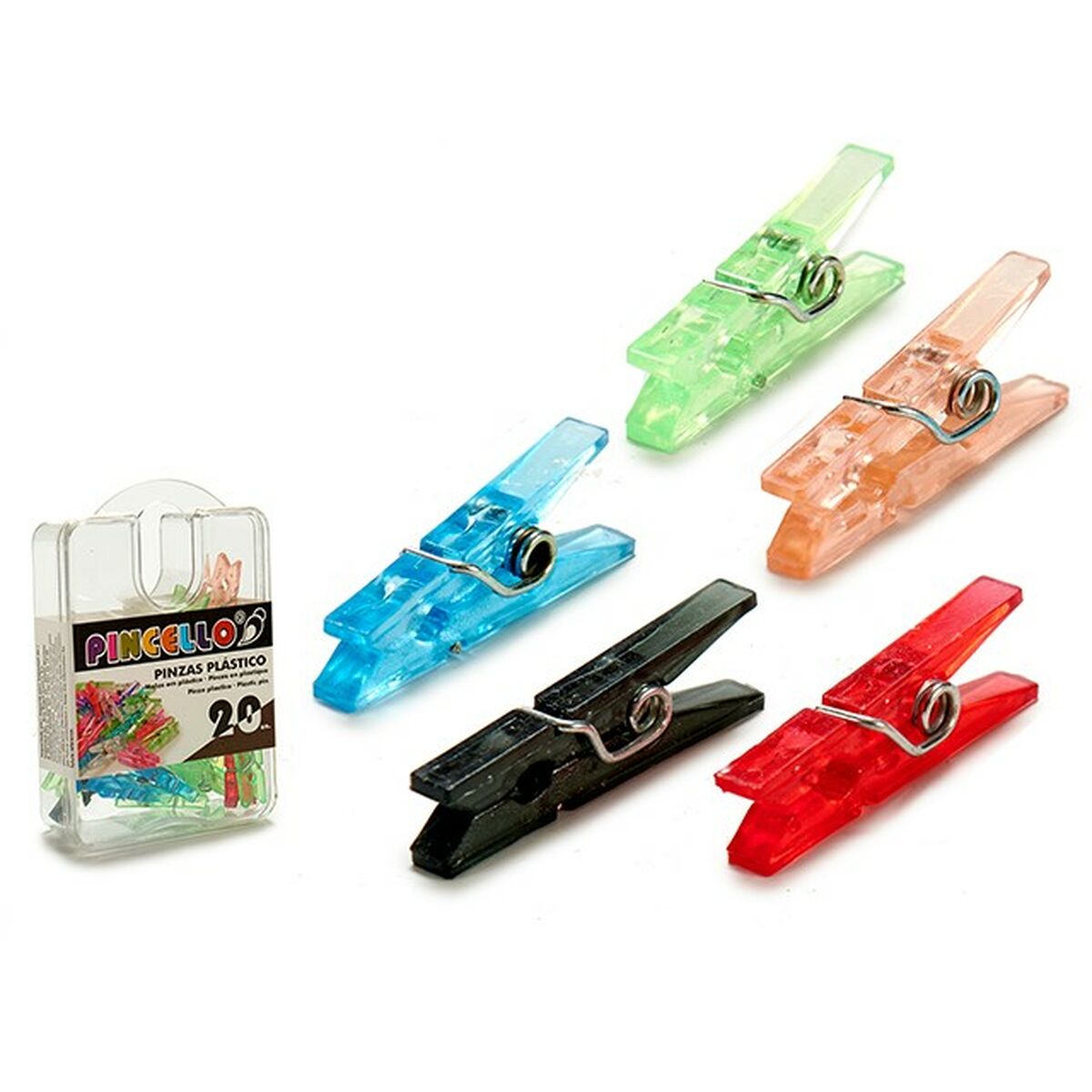 Klämmor Pincello Multicolour Plast (24 antal) - 2