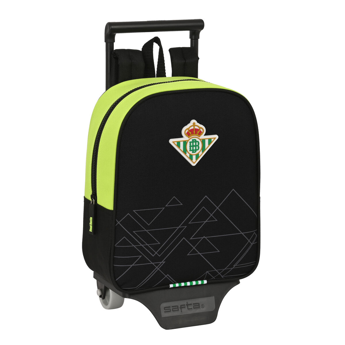 Skolväska med hjul Real Betis Balompié Svart Lime 22 x 27 x 10 cm