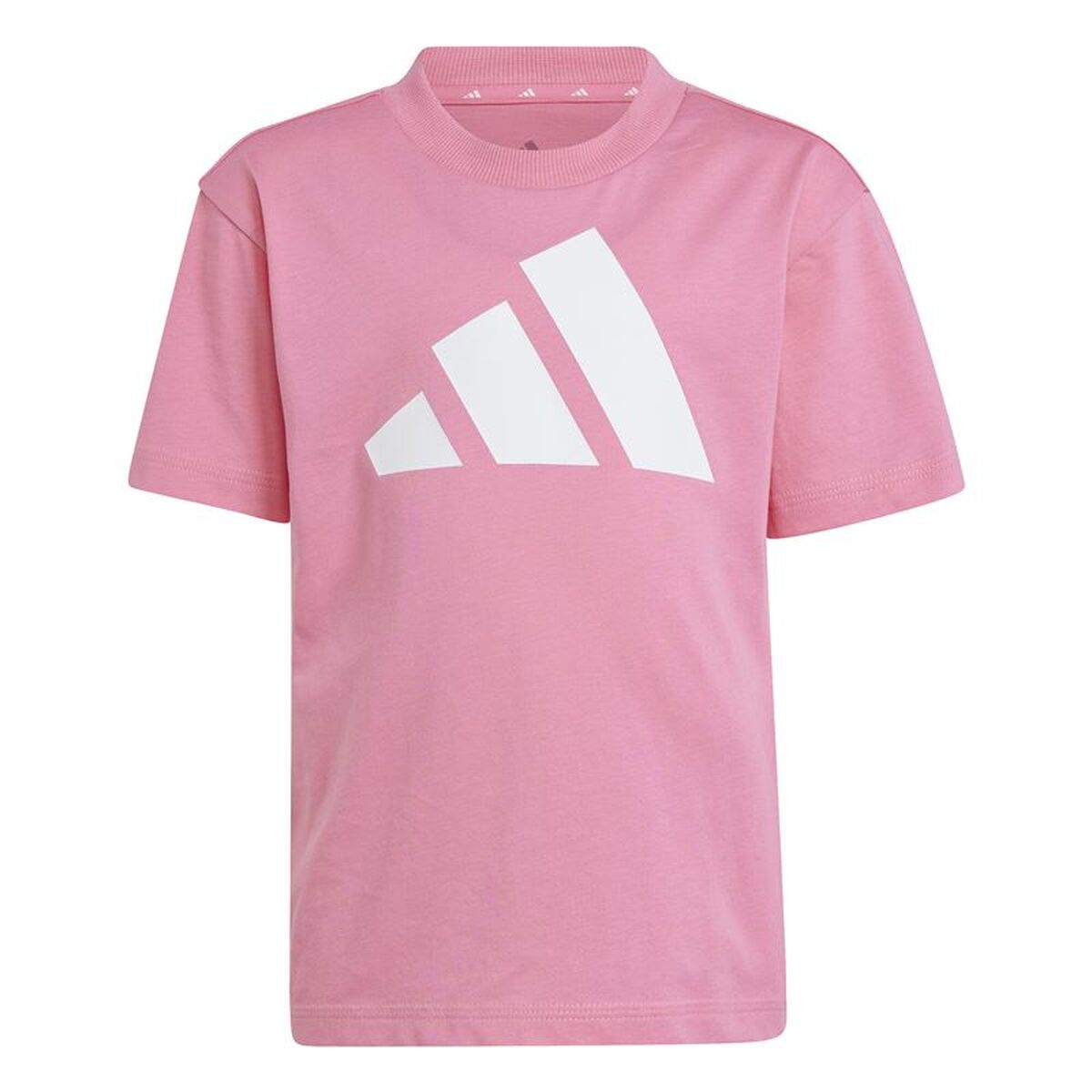 Barn T-shirt med kortärm Adidas Essentials Big Logo Vit Rosa