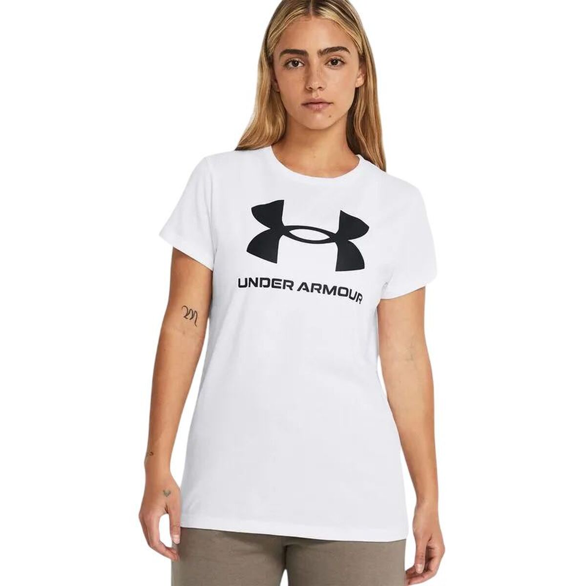 T-shirt med kortärm Dam Under Armour UA Sportstyle Logo Vit