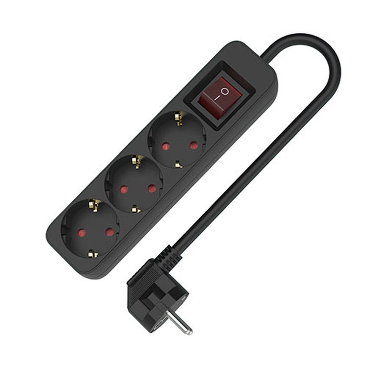Ellist 3 Tomas-uttag utan brytare TM Electron TMUAD503SBK Svart 3680 W 250 V (1,5 m)