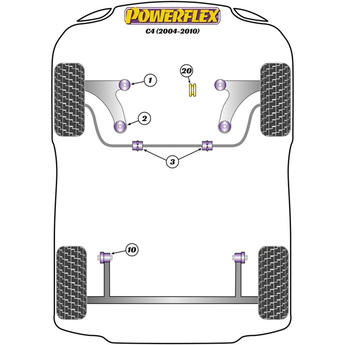 Silentblock Powerflex PFF50-603-22.5BLK Delantera 2 Delar - 2