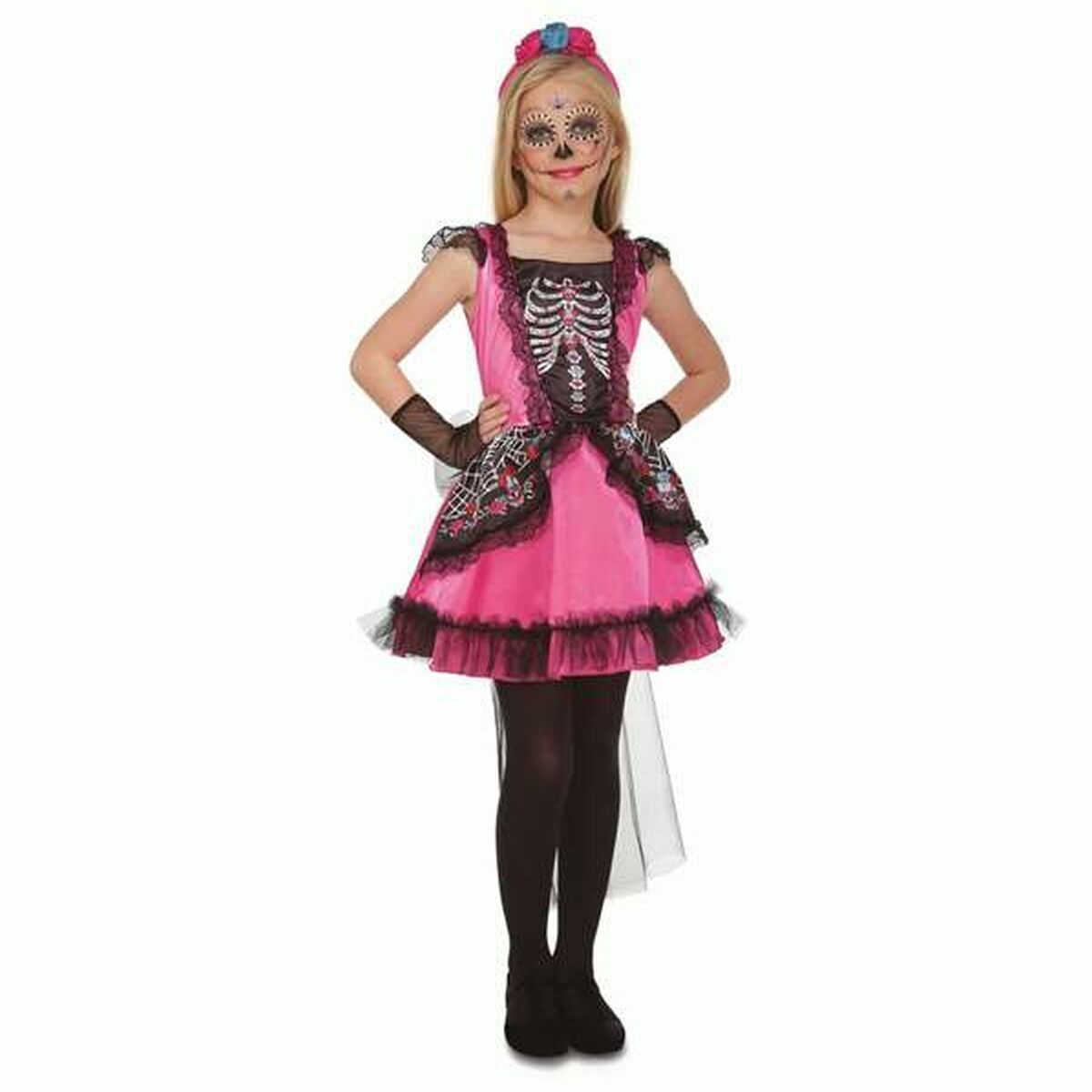 Maskeraddräkt för barn My Other Me Svart Rosa Catrina (3 Delar)