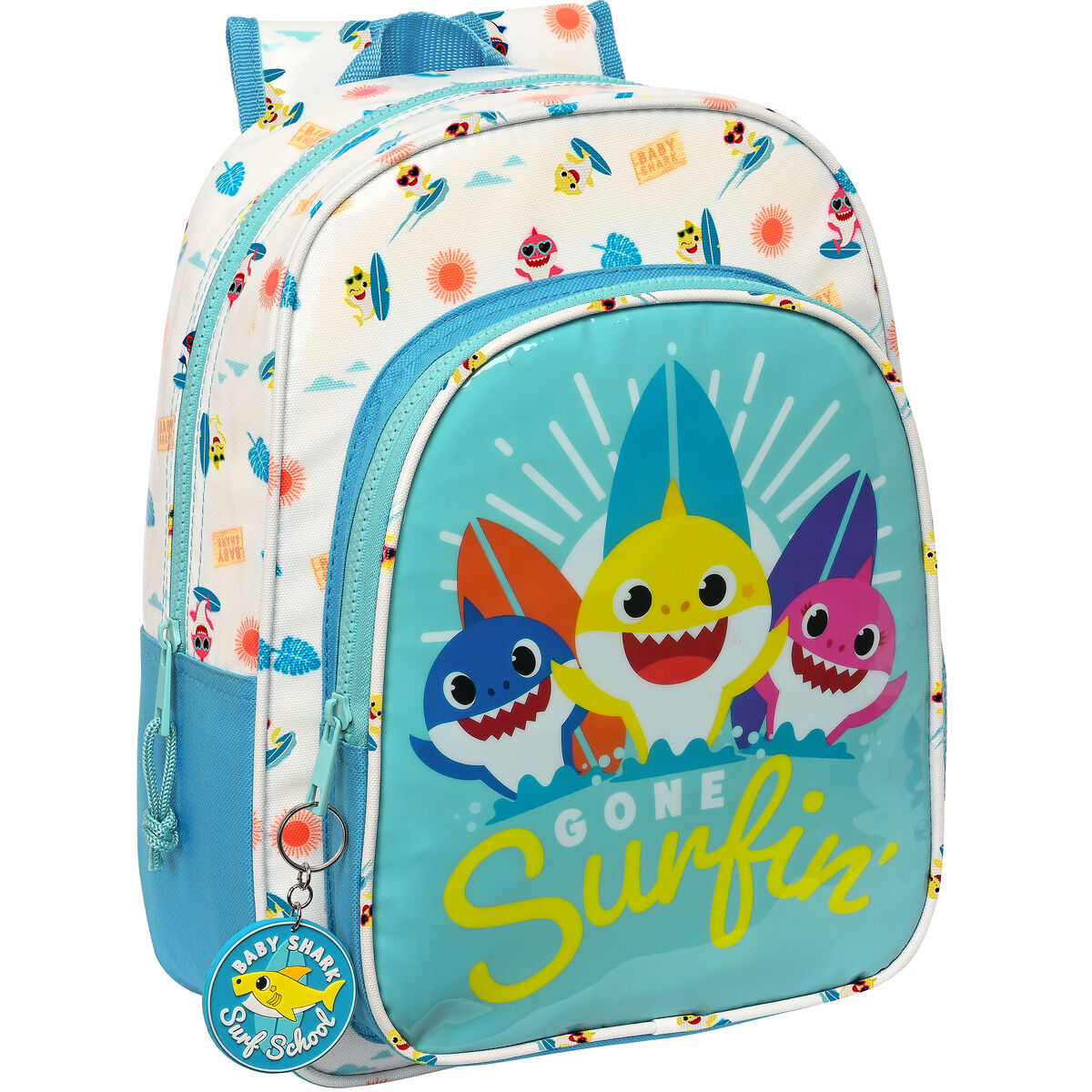 Skolryggsäck Baby Shark Surfing Blå Vit 26 x 34 x 11 cm