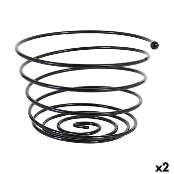 Fruktskål Viejo Valle Svart Spiral Ø 26 x 17 cm (2 antal)