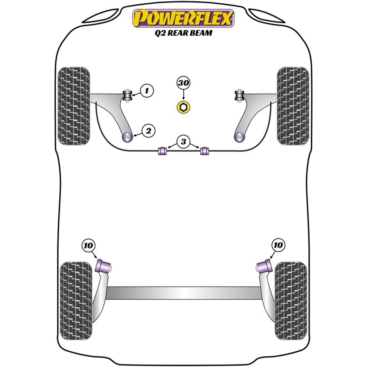 Silentblock Powerflex PFF85-802 Delantera Bakre 2 Delar - 2