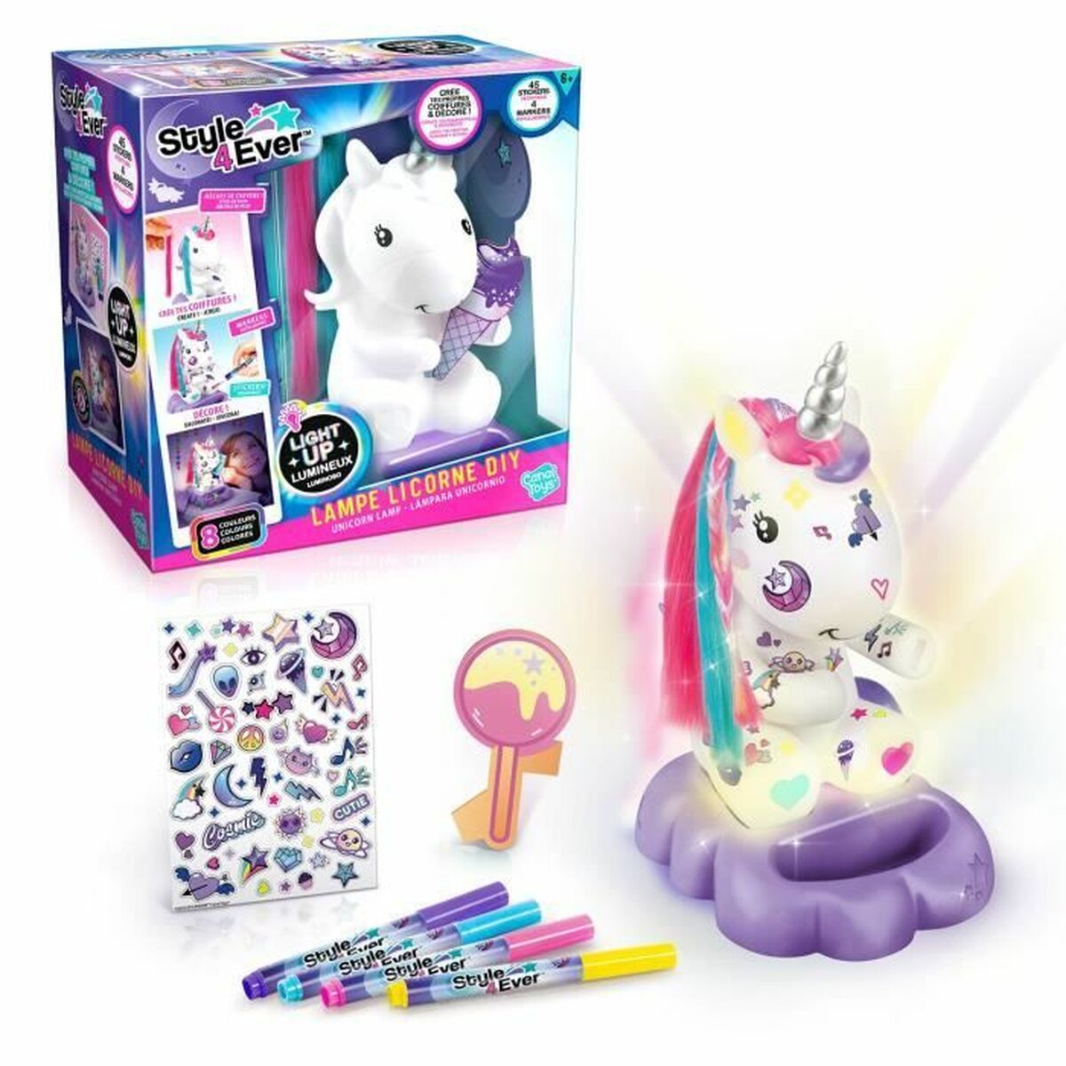 Lysande enhörning Canal Toys Cosmic Unicorn Lamp to Decorate Collector's Editio Multicolour