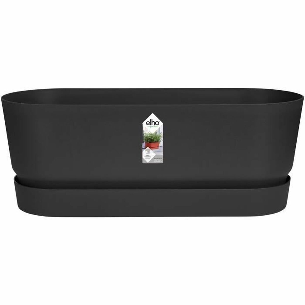 Blomlåda Elho   Svart 50 cm Plast Oval