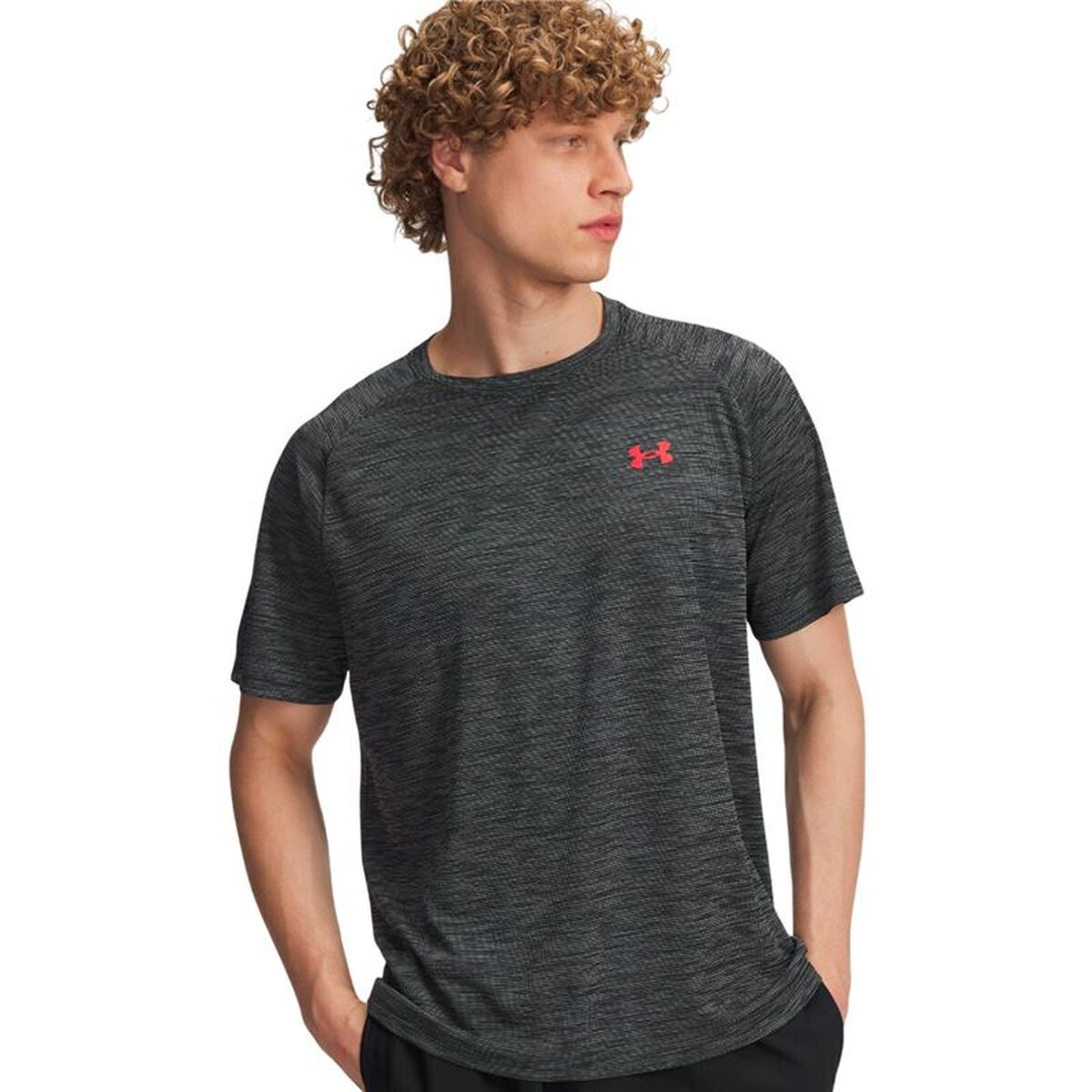 T-shirt med kortärm Herr Under Armour 1382796-002 Mörkgrå (L)