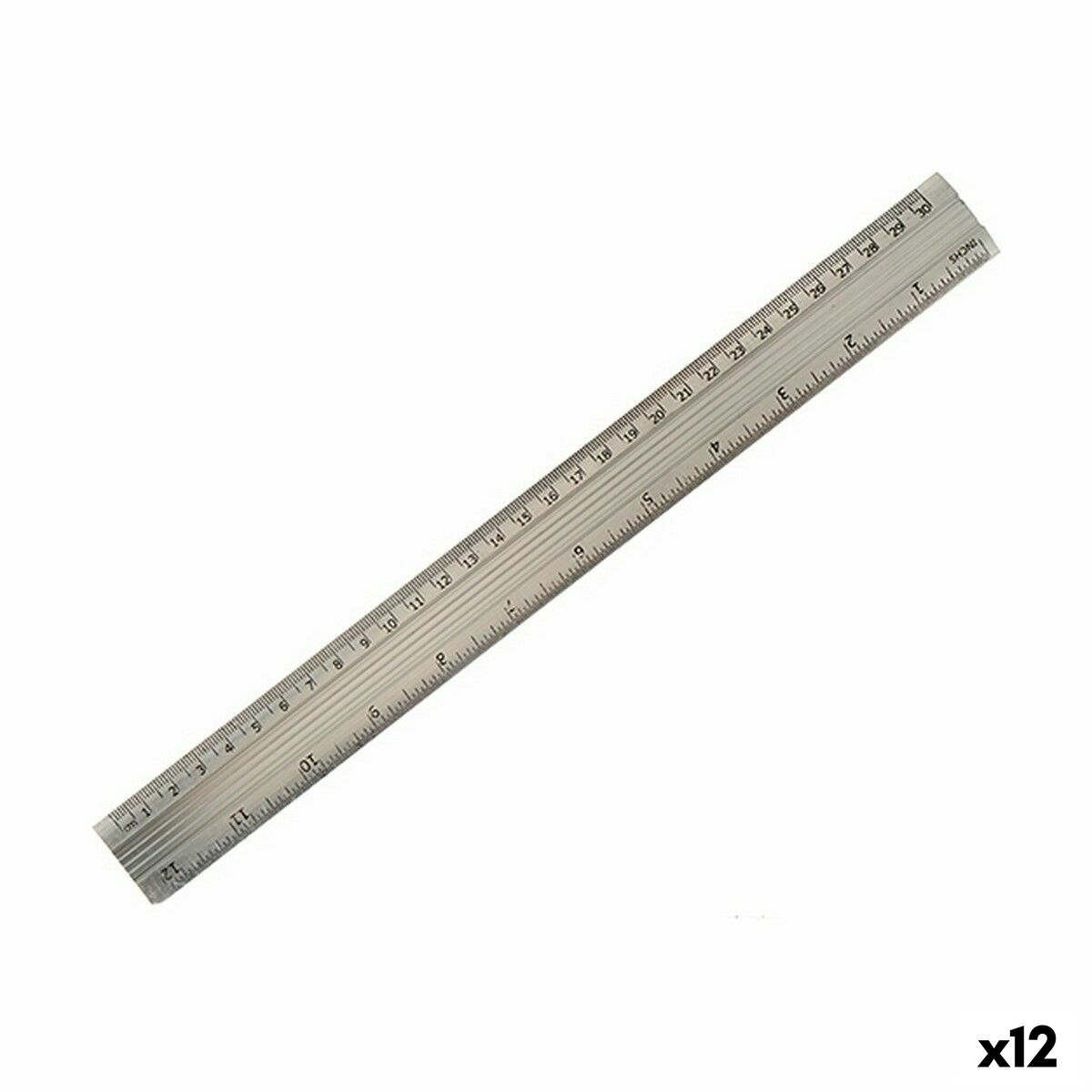 Linjal Pincello Silvrig Aluminium 0,5 x 35,5 x 4 cm (12 antal)