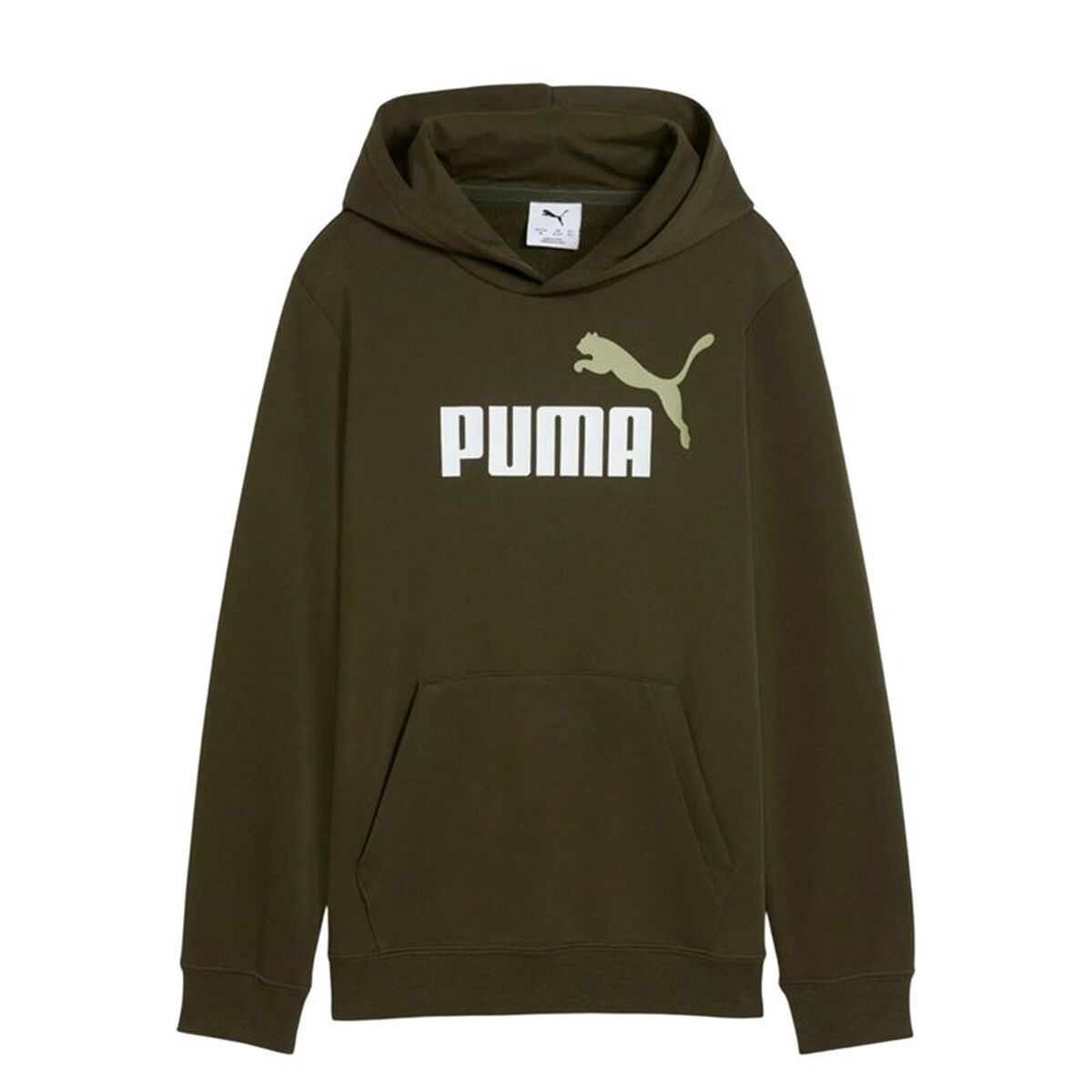 Tröja med huva Unisex Puma Essentials 2 Color No.1 Log Mörkgrön Oliv