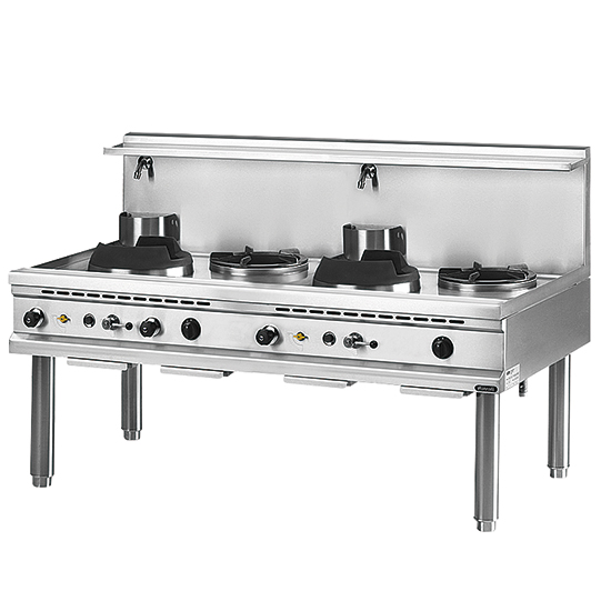 Gas wok spis, 2 brännare, 2 Sopp- brännare
