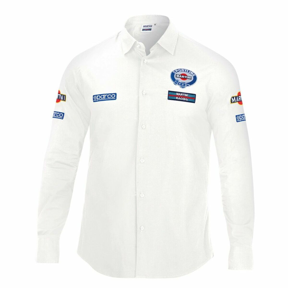 Skjorta med lång ärm Herr Sparco Martini Racing Storlek XL Vit