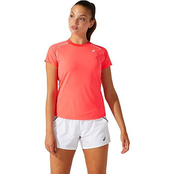 Sporttröja med ärmar Asics Court Piping W Korall