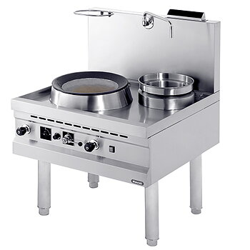 Högpresterande gas wok spis, 1 brännare, 1 soppa brännare