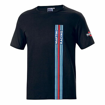 T-shirt med kortärm Herr Sparco Martini Racing Svart (Storlek M)