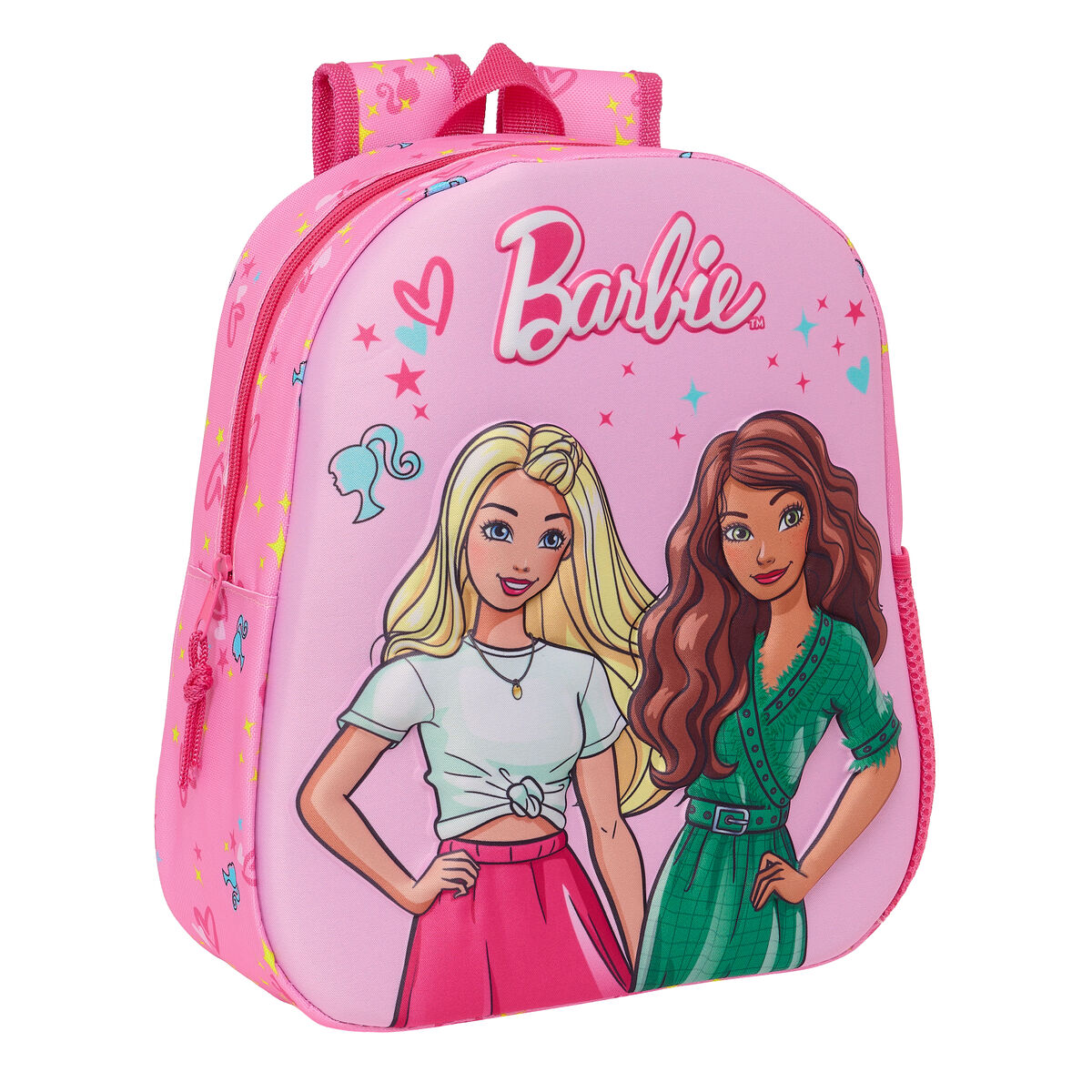 Skolryggsäck 3D Barbie Rosa Fuchsia 27 x 33 x 10 cm