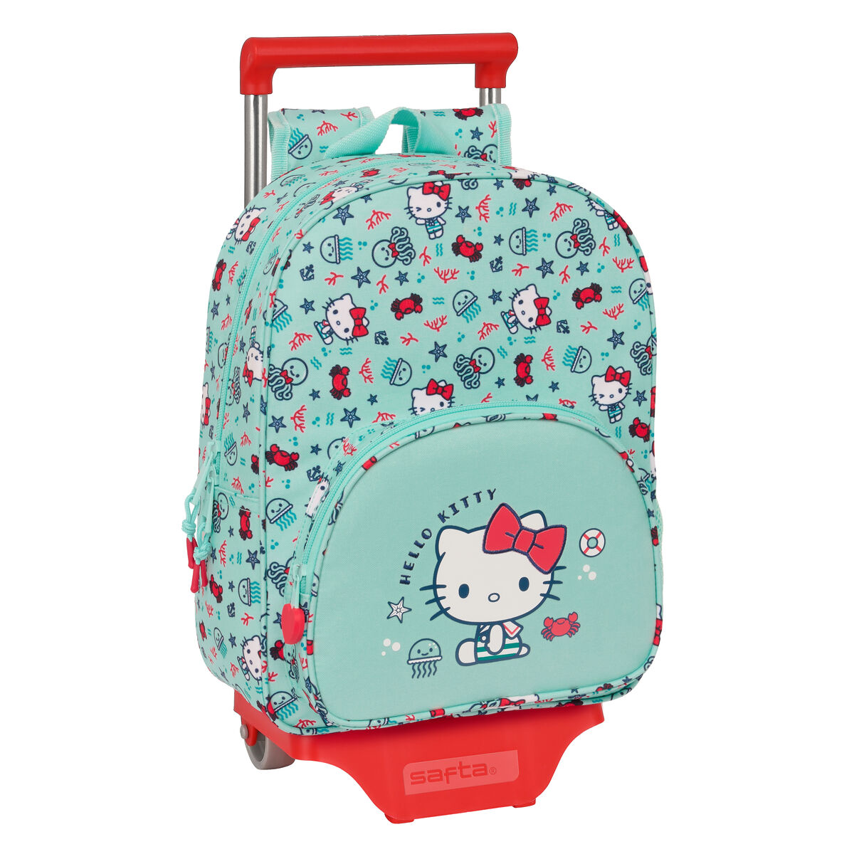 Skolväska med hjul Hello Kitty Sea lovers Turkos 26 x 34 x 11 cm