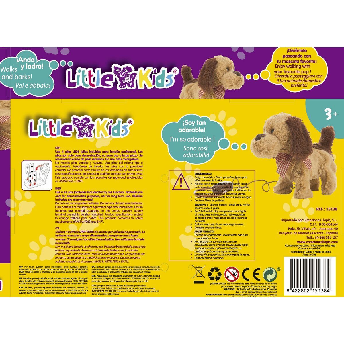 Plyschdocka Hund Brun 22 cm - 3