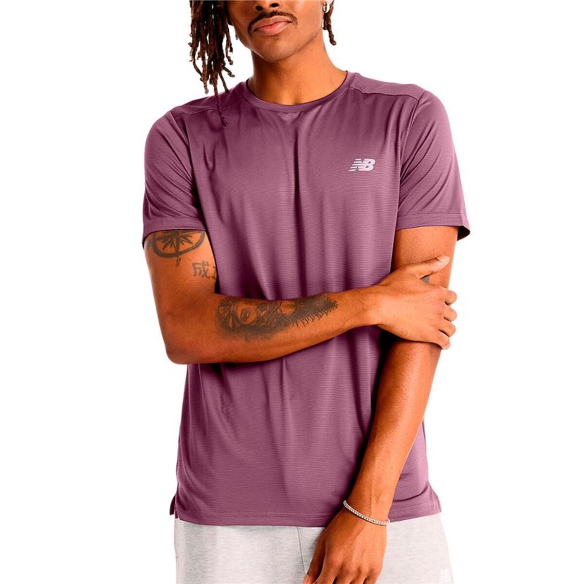 T-shirt med kortärm Herr New Balance Sport Essentials Purpur