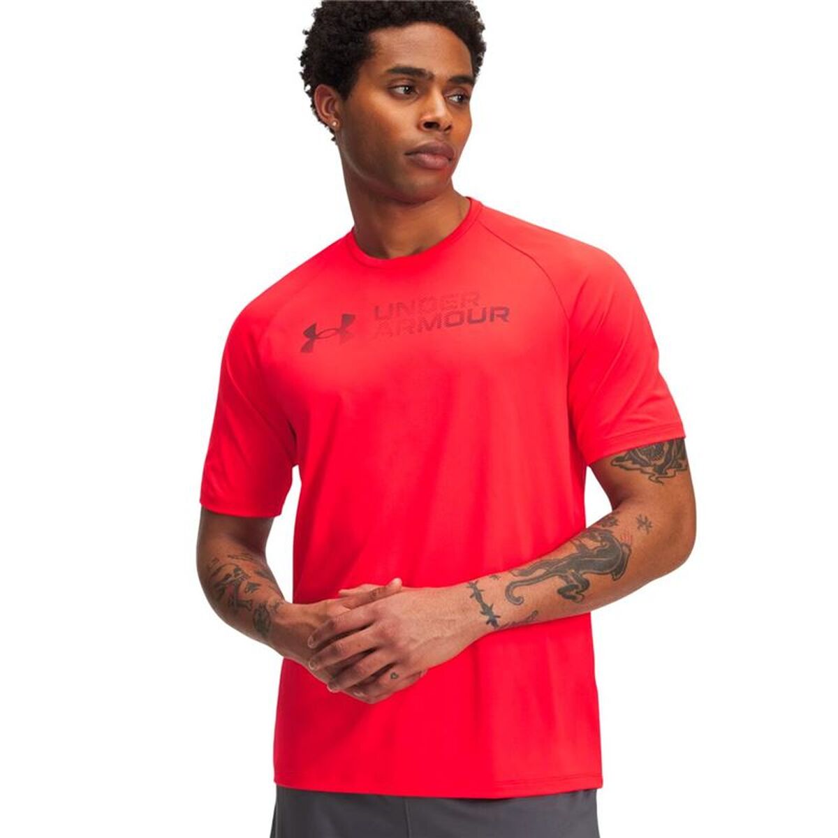 T-shirt med kortärm Herr Under Armour Tech Reflective Röd