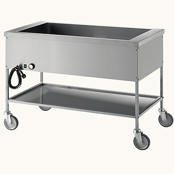 Vattenbad torrt vagn med nedersta hyllan, 1 diskho, 1 temperatur, 3x GN 1/1