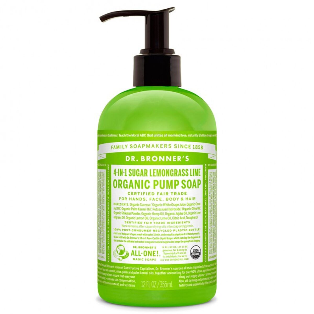 Handtvål Dr Bronner's 4 in 1 Lemongrass Lime 355 ml