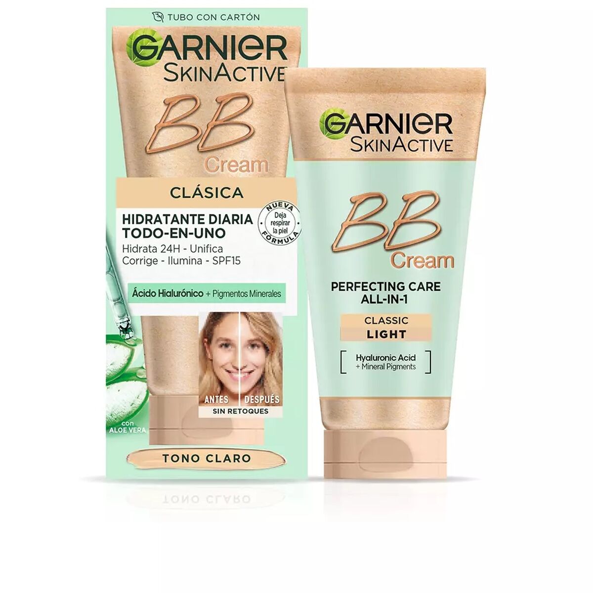 Hydrerande kräm med färg Garnier 860-16382 Light Ljus ton Klar Spf 15 50 ml