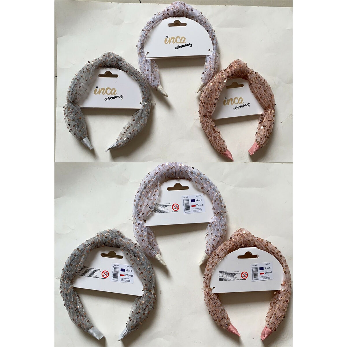 Diadem Inca Paljetter Lasso Rosa - 2