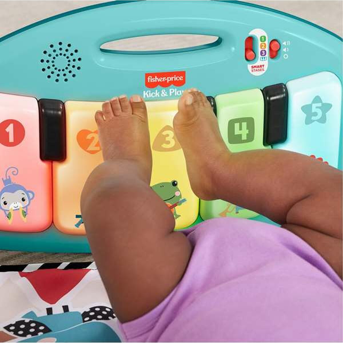 Lekmatta Fisher-Price Kick and Play Plast Skallra Piano ES - 3