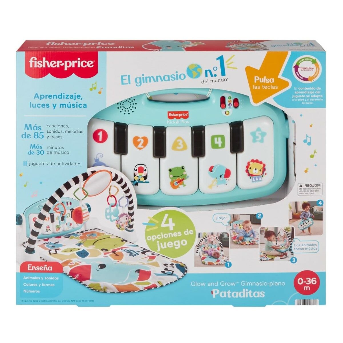 Lekmatta Fisher-Price Kick and Play Plast Skallra Piano ES