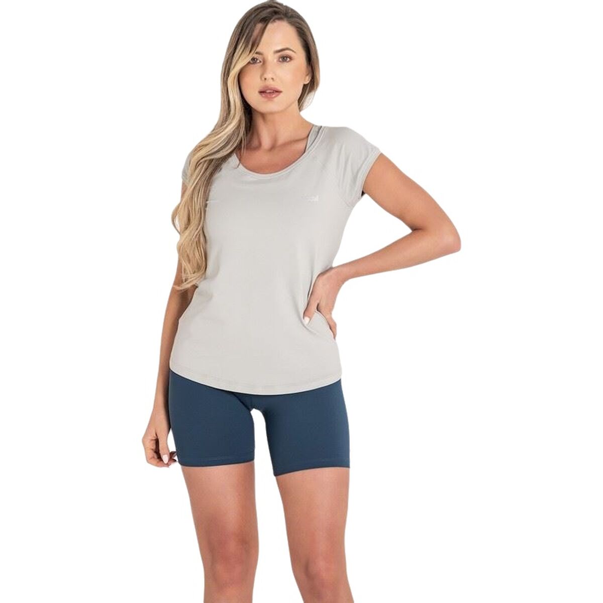 T-shirt med kortärm Dam Ditchil Ljusgrå Fitness