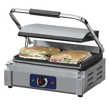 Kontaktgrill med blanka gjutjärnsplattor, 340x220 mm