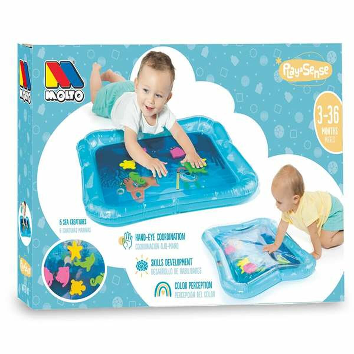 Uppblåsbar Lekmatta med Vatten för Bebisar Moltó Playsense 80 x 28 x 82 cm - 3