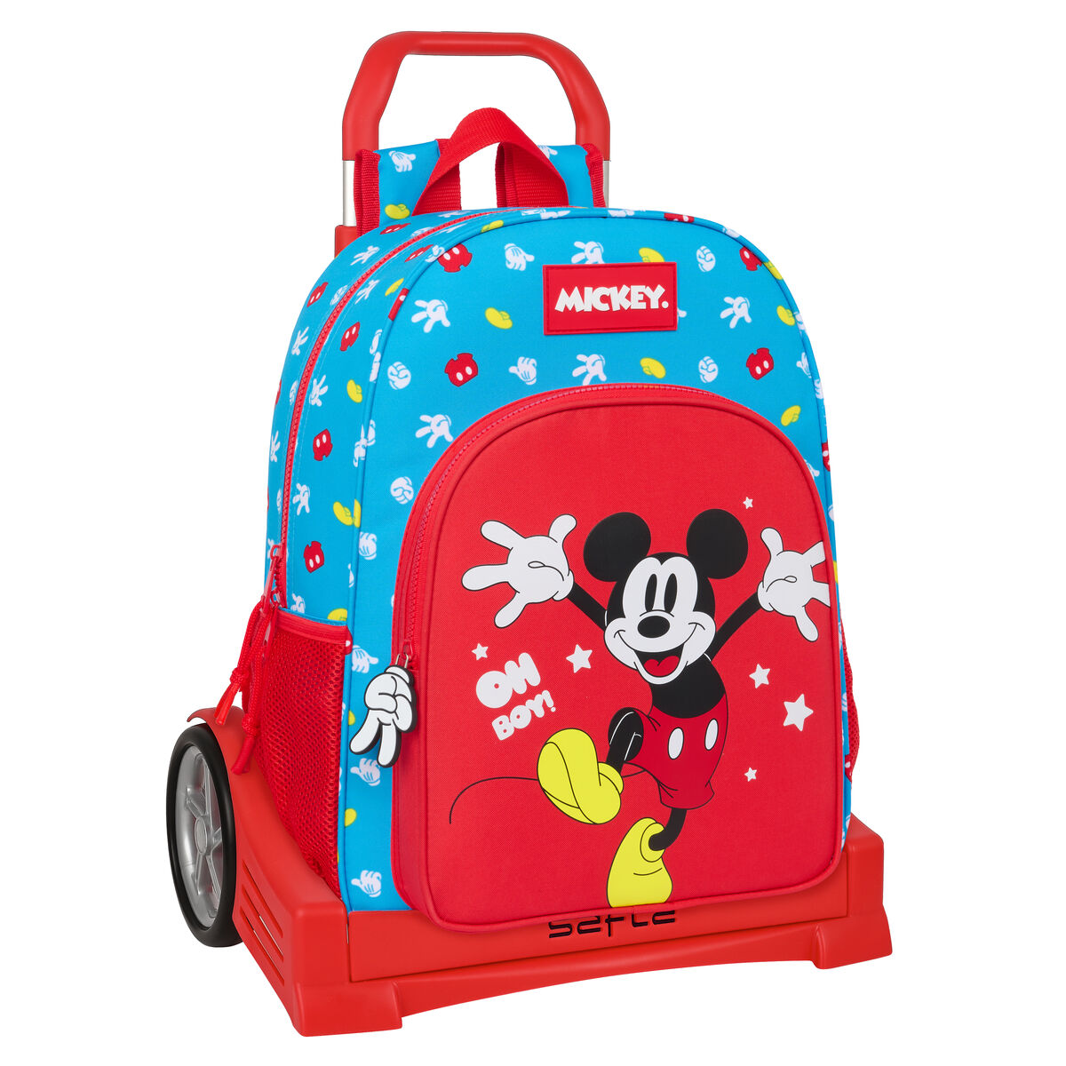 Skolväska med hjul Mickey Mouse Clubhouse Fantastic Blå Röd 33 x 42 x 14 cm
