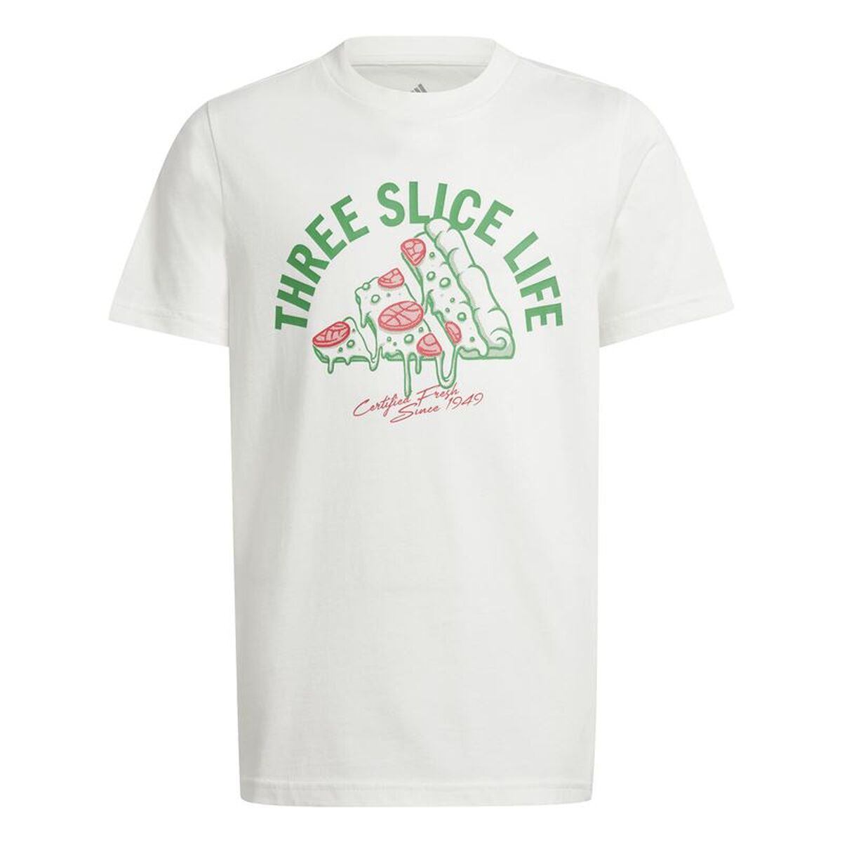 Barn T-shirt med kortärm Adidas Pizza Vit